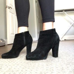 Black suede booties